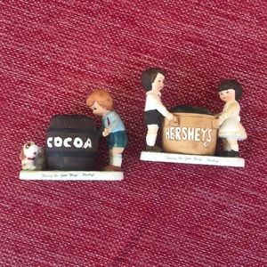 2 Hershey’s Chocolate Ceramic candle holders‎